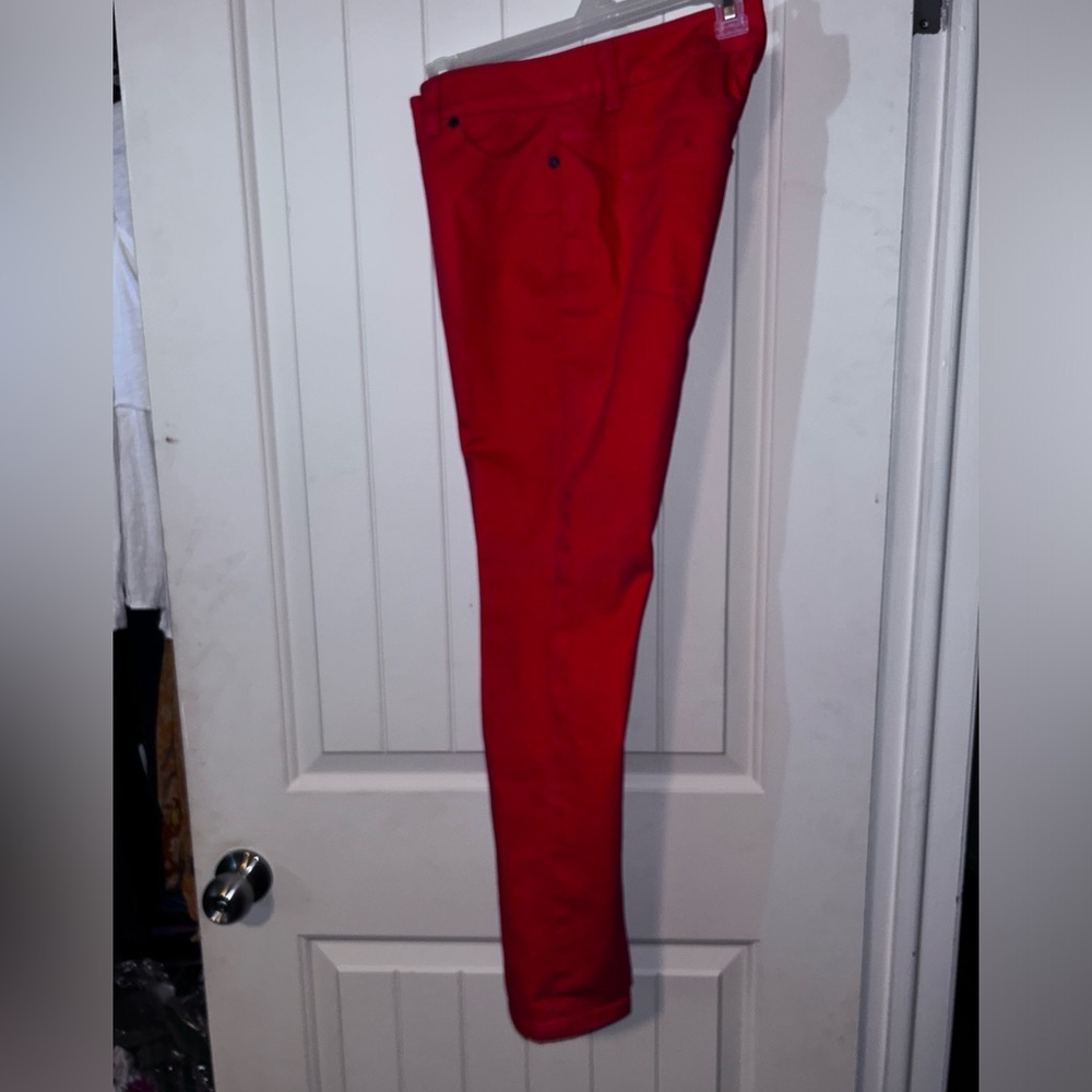 Talbots Signature Slim Jeans Orange Denim skinny ankle Mid Rise 2